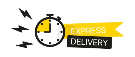 Illustration for Experience the convenience of fast and efficient delivery with this collection of vector illustrations, showcasing the speed, reliability, and convenience of various delivery. - Royalty Free Image