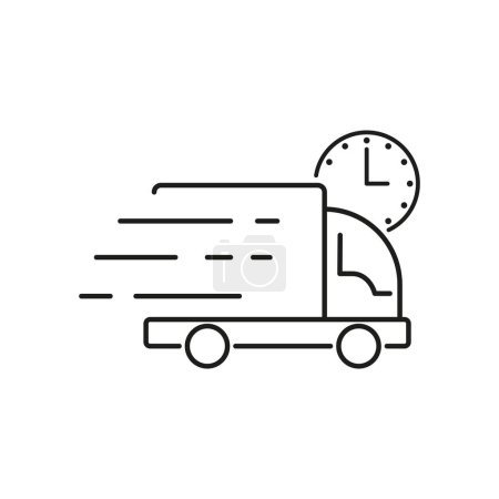 Illustration for Experience the convenience of fast and efficient delivery with this collection of vector illustrations, showcasing the speed, reliability, and convenience of various delivery. - Royalty Free Image
