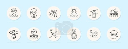 Illustration for Sunscreen. A topical product applied to the skin to protect it from harmful ultraviolet rays of the sun, preventing sunburn. - Royalty Free Image