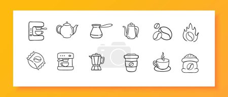 Illustration for Coffee Shop Vector Illustration. A cozy and inviting vector illustration depicting a charming coffee shop scene. - Royalty Free Image