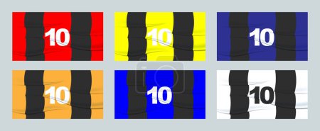 Illustration for Set footballer's number on a football jersey. 10 Numbered print. Sports tshirt jersey. Sports, olympiad, euro 2024, gold cup, world championship. - Royalty Free Image