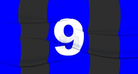 Illustration for Blue footballer's number on a football jersey. 9 Numbered print. Sports tshirt jersey. Sports, olympiad, euro 2024, gold cup, world championship. - Royalty Free Image