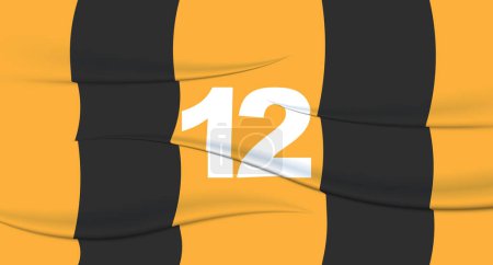 Illustration for Orange footballer's number on a football jersey. 12 Numbered print. Sports tshirt jersey. Sports, olympiad, euro 2024, gold cup, world championship. - Royalty Free Image