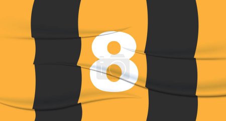 Ilustración de El número del futbolista naranja en una camiseta de fútbol. 8 Impresión numerada. Camiseta deportiva. Deportes, olímpica, euro 2024, copa de oro, campeonato del mundo. - Imagen libre de derechos