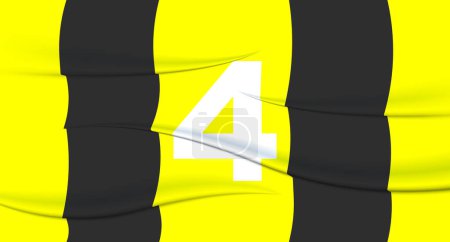 Téléchargez les illustrations : Le numéro d'un footballeur jaune sur un maillot de football. 4 Tirage numéroté. T-shirt sport en jersey. Sport, olympiade, euro 2024, coupe d'or, championnat du monde. - en licence libre de droit
