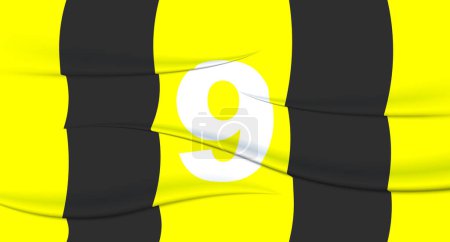 Téléchargez les illustrations : Le numéro d'un footballeur jaune sur un maillot de football. 9 Tirage numéroté. T-shirt sport en jersey. Sport, olympiade, euro 2024, coupe d'or, championnat du monde. - en licence libre de droit