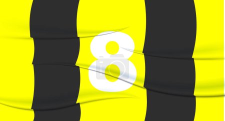 Illustration for Yellow footballer's number on a football jersey. 8 Numbered print. Sports tshirt jersey. Sports, olympiad, euro 2024, gold cup, world championship. - Royalty Free Image