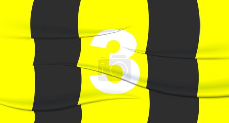 Téléchargez les illustrations : Le numéro d'un footballeur jaune sur un maillot de football. 3 Tirage numéroté. T-shirt sport en jersey. Sport, olympiade, euro 2024, coupe d'or, championnat du monde. - en licence libre de droit