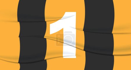 Illustration for Orange footballer's number on a football jersey. 1 Numbered print. Sports tshirt jersey. Sports, olympiad, euro 2024, gold cup, world championship. - Royalty Free Image