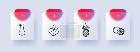 Illustration for Fruits Icon. Nature's bounty, fresh produce, healthy snacks, nutritional value, vibrant colors. Vector line icon for Business - Royalty Free Image