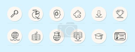 Illustration for Remote Learning Icon. Digital education, virtual classrooms, online lectures, e-learning platforms. Vector line icon for Business - Royalty Free Image