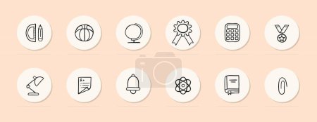 Illustration for University Education Icon. Knowledge, academic pursuit, higher learning, campus life, intellectual growth. Vector line icon for Business - Royalty Free Image
