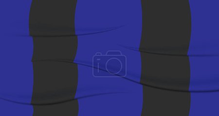 Illustration for Fabric material with stripes and pleats. Crease on clothes with realistic shadow. Wrinkled clothes. Blue color - Royalty Free Image