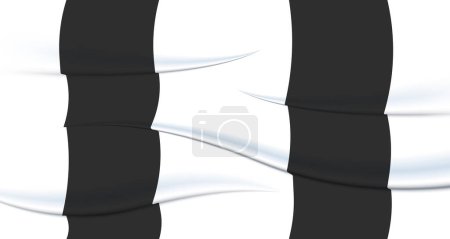 Illustration for Fabric material with stripes and pleats. Crease on clothes with realistic shadow. Wrinkled clothes. White color - Royalty Free Image