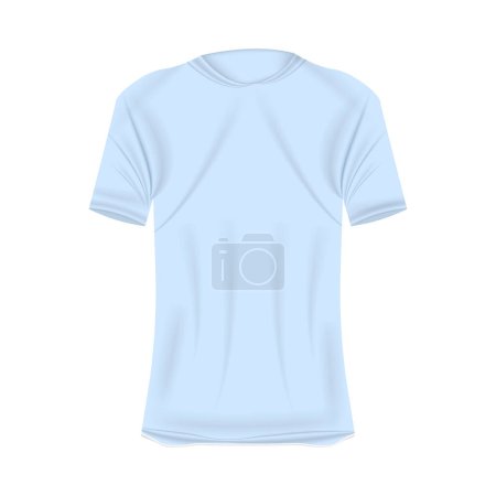 Illustration for T-shirt mockup in white colors. Mockup of realistic shirt with short sleeves. Blank t-shirt template with empty space for design - Royalty Free Image