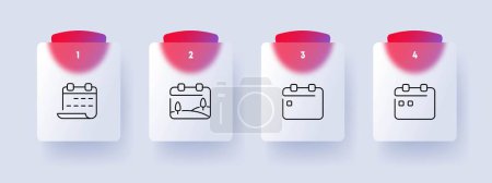 Illustration for Calendar line icon. Weekend, organizer, timer, holiday, asterisk, important day Vector line icon for Business - Royalty Free Image