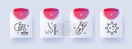 Illustration for Virus line icon. Vaccination, medicine, beaker, test tube, blood test, bacterium Vector line icon for Business - Royalty Free Image