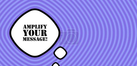 Illustration for Speech bubble with your Amplify your message text. Boom retro comic style. Pop art style. Vector line icon for Business - Royalty Free Image