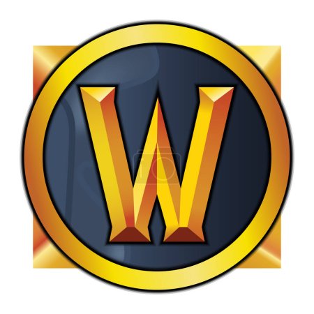 Illustration for Vector logo of the video game World of Warcraft (WOWTOKEN) illustration design. Blizzard entertainment. Hero of Warcraft. Editorial - Royalty Free Image