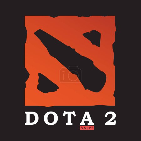 Illustration for Vector logo of the video game Dota 2. Steam application. Valve corporation. Moba genre. Editorial - Royalty Free Image