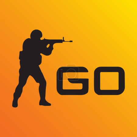 Illustration for Counter strike CS.GO Shooting game Cs.go1.6, global offensive, cs2. Vector logo of the video game. Steam application. Valve corporation. Shooter genre. Editorial - Royalty Free Image