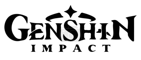 Vector logo of the video game genshin impact. Steam application. miHoYo, Shanghai Miha Touring Film Technology Co., Ltd. RPG genre. Editorial