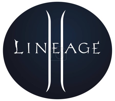 Ilustración de Logo vectorial del videojuego Lineage. Linaje 2. Aplicación de vapor. NCSoft, Tencent. Multijugador masivo juego de rol en línea. MMORPG. Editorial - Imagen libre de derechos
