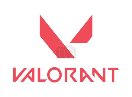 Illustration for Vector logo of the video game Valorant. Application logotype. Riot Games. MMORPG genre. Editorial - Royalty Free Image