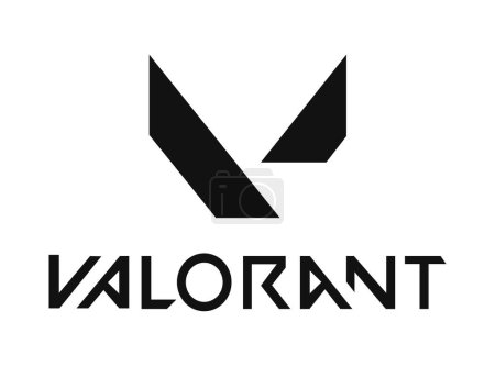Téléchargez les illustrations : Logo vectoriel du jeu vidéo Valorant. Logotype d'application. Jeux d'émeutes. Genre MMORPG. Éditorial - en licence libre de droit
