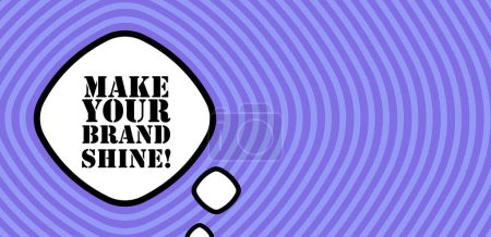 Illustration for Speech bubble with make your brand shine text. Boom retro comic style. Pop art style. Vector line icon for Business and Advertising - Royalty Free Image
