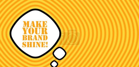 Illustration for Speech bubble with Make your brand shine text. Boom retro comic style. Pop art style. Vector line icon for Business - Royalty Free Image