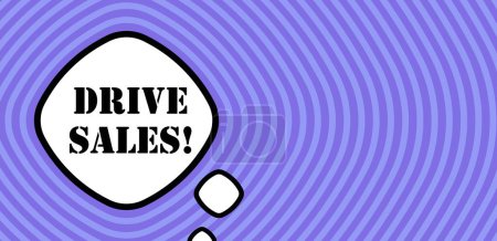 Illustration for Speech bubble with Drive sales text. Boom retro comic style. Pop art style. Vector line icon for Business - Royalty Free Image