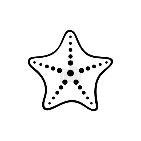Téléchargez les illustrations : Icône de ligne étoile de mer. Souvenirs, thème marin, plage, vacances, mer. Icône de ligne noire vectorielle sur fond blanc pour Business - en licence libre de droit