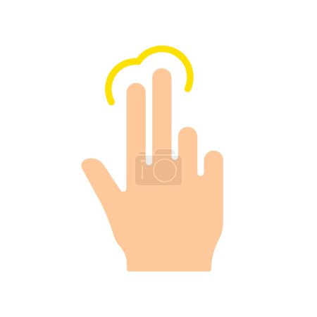 Ilustración de La mano magnifica el icono de la línea de imagen. Controles, touchpad, tableta, teléfono, sensor, pantalla táctil, gadgets. Icono de color vectorial sobre fondo blanco para negocios y publicidad - Imagen libre de derechos