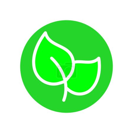 Illustration for Two leaves line icon. Greenery, ecology, forest, green peace, let's save nature, cleanliness, life. Vector color icon on white background for business and advertising - Royalty Free Image