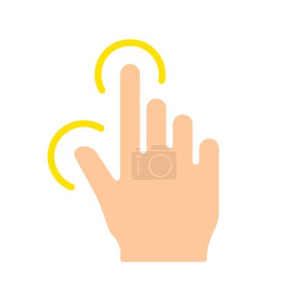 Téléchargez les illustrations : Main manipule l'icône de ligne. Commandes, pavé tactile, tablette, téléphone, capteur, écran tactile, gadgets. icône de couleur vectorielle sur un fond blanc pour les entreprises et la publicité. - en licence libre de droit
