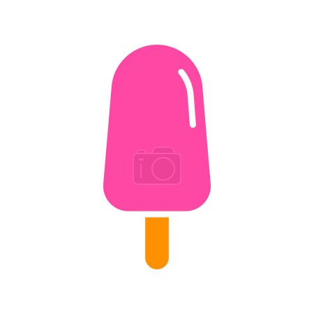 Illustration for Frozen juice on a stick line icon. Sweetness, milk, lactose, cooling in hot weather, summer, glaze, filling. Vector color icon on white background for business and advertising. - Royalty Free Image