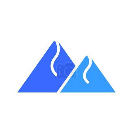 Illustration for Mountain line icon. Cliff, travel, hiking, peak, rock, peak, cave, slope. Vector color icon on white background for business and advertising. - Royalty Free Image