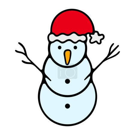 Illustration for Christmas characters vector design. Snowman christmas character with cute and friendly pose and expressions for xmas season collection. Vector illustration - Royalty Free Image