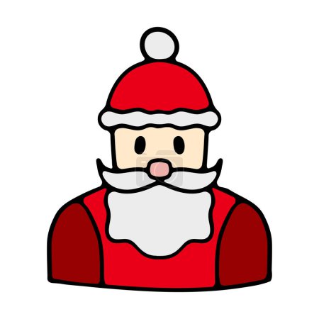 Illustration for Cute Christmas Santa Claus isolated. Christmas Cheerful, funny Santa clause for winter holidays. Happy Santa Claus cartoon character ready new year. vector - Royalty Free Image