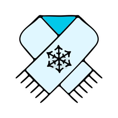 Illustration for Scarf icon vector. winter wear icon vector symbol illustration. Insulation, clothing, snow, cold. New Year, Christmas, holiday, gift, Santa, celebration, January 1, winter. - Royalty Free Image