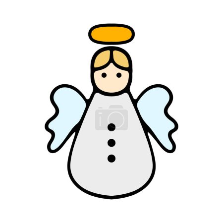 Ilustración de Mensajero ángel volador. Vacaciones, año nuevo, Navidad, celebrar, día. Nuevo año 2024. ilustración vectorial - Imagen libre de derechos