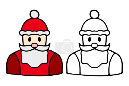 Illustration for Cute Christmas Santa Claus isolated. Christmas Cheerful, funny Santa clause for winter holidays. Happy Santa Claus cartoon character ready new year. vector - Royalty Free Image