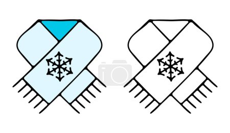 Illustration for Scarf icon vector. winter wear icon vector symbol illustration. Insulation, clothing, snow, cold. New Year, Christmas, holiday, gift, Santa, celebration, January 1, winter. - Royalty Free Image