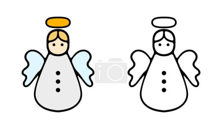 Ilustración de Mensajero ángel volador. Vacaciones, año nuevo, Navidad, celebrar, día. Nuevo año 2024. ilustración vectorial - Imagen libre de derechos