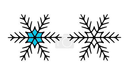 Illustration for Snowflake icon. Isolated snowflake collection. Frost background. Christmas icon. Holiday, new year, Christmas, celebrate, day. New 2024 year. vector illustration - Royalty Free Image