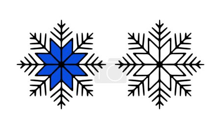 Illustration for Snowflake icon. Isolated snowflake collection. Frost background. Christmas icon. Holiday, new year, Christmas, celebrate, day. New 2024 year. vector illustration - Royalty Free Image