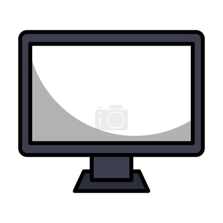 Ilustración de Monitorear ilustración. Pantalla, computadora, computadora portátil, TV, imagen, pantalla pixel plasma Resolución de película de Internet Iconos vectoriales - Imagen libre de derechos