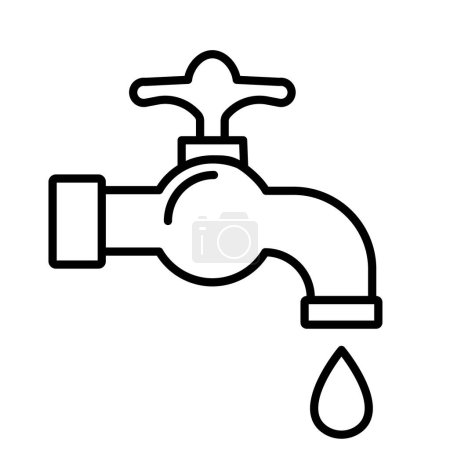 Téléchargez les illustrations : Illustration du robinet. Eau, plombier, plomberie, vanne, goutte de bain tuyau de douche fuite icônes vectorielles - en licence libre de droit