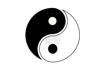 Ilustración de Ilustración de Yin Yang. Armonía, equilibrio, taoísmo, filosofía china, opuestos, unidad dualismo chi naturaleza energía Vector iconos - Imagen libre de derechos